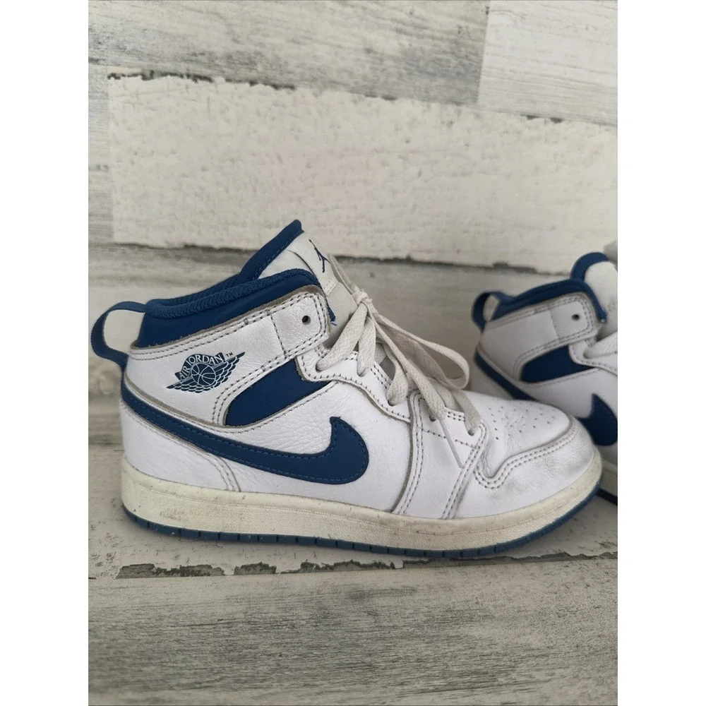 Nike Air Jordan 1 Mid SE PS Athletic Shoes Industrial Blue (FN7493-141) Size 1.5
